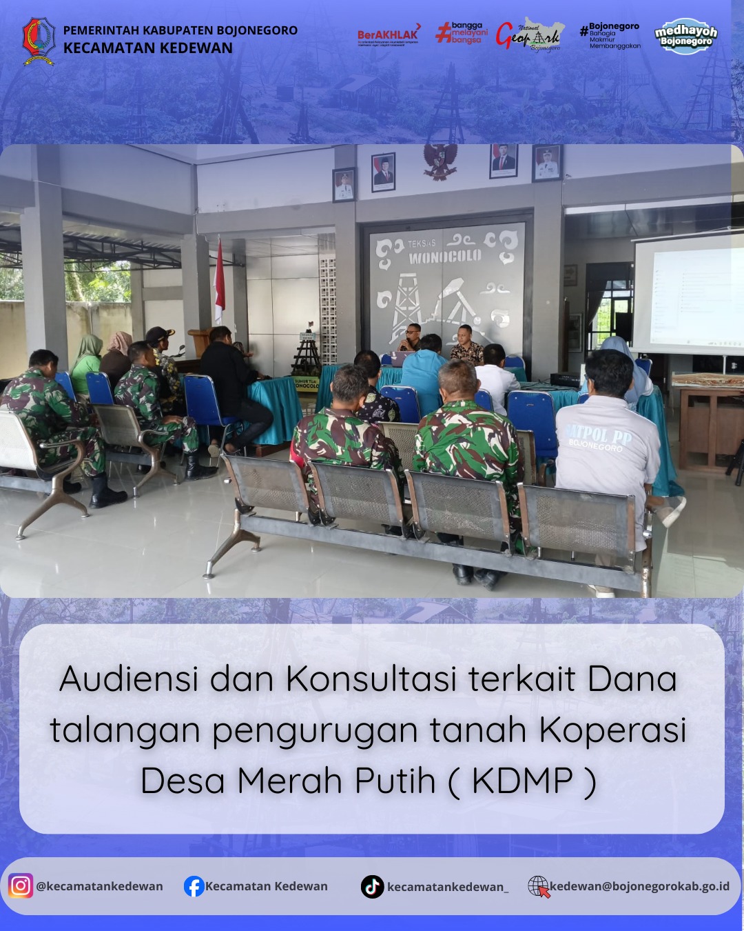 Audiensi dan Konsultasi terkait Dana talangan pengurugan KDMP