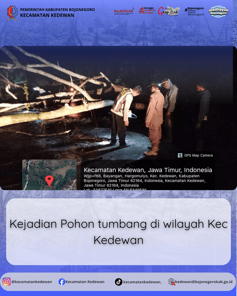 Kejadian Pohon Tumbang di Wilayah Kecamatan Kedewan