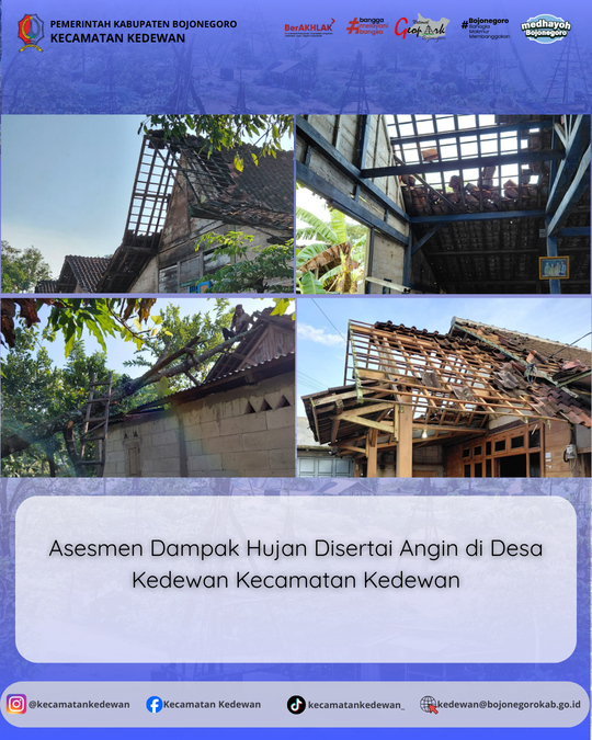 Asesmen Dampak Hujan Disertai Angin di Desa Kedewan Kecamatan Kedewan