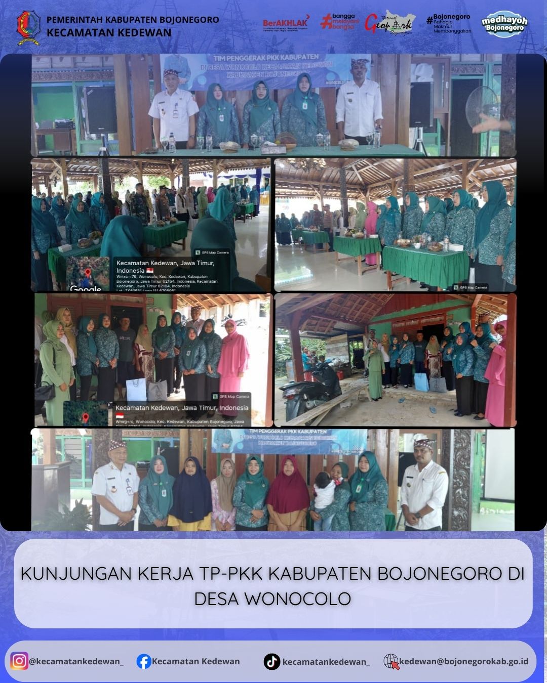KUNJUNGAN KERJA TP-PKK KABUPATEN BOJONEGORO DI DESA WONOCOLO