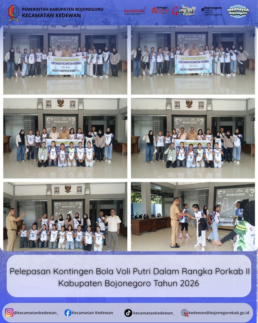 Pelepasan Kontingen Bola Voli Putri Dalam Rangka Porkab II Bojonegoro 2026