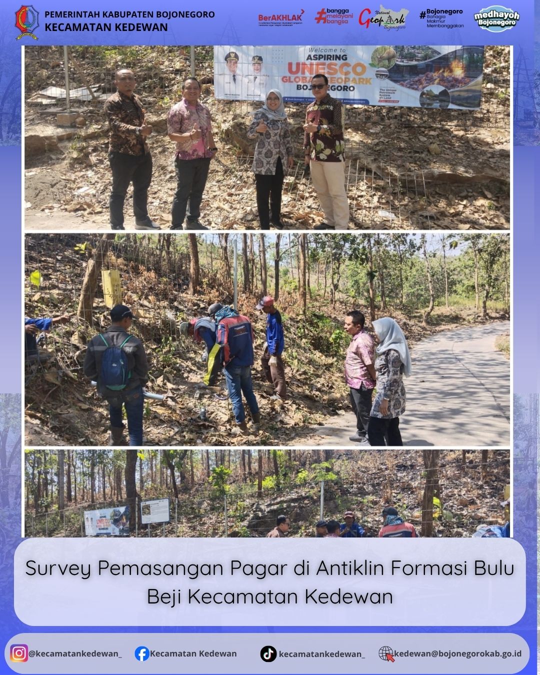 Survey Pemasangan Pagar di Antiklin Formasi Bulu Beji Kecamatan Kedewan