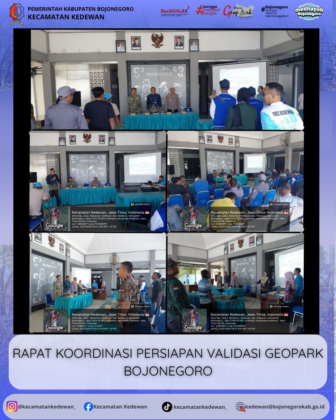 RAPAT KOORDINASI PERSIAPAN VALIDASI GEOPARK BOJONEGORO