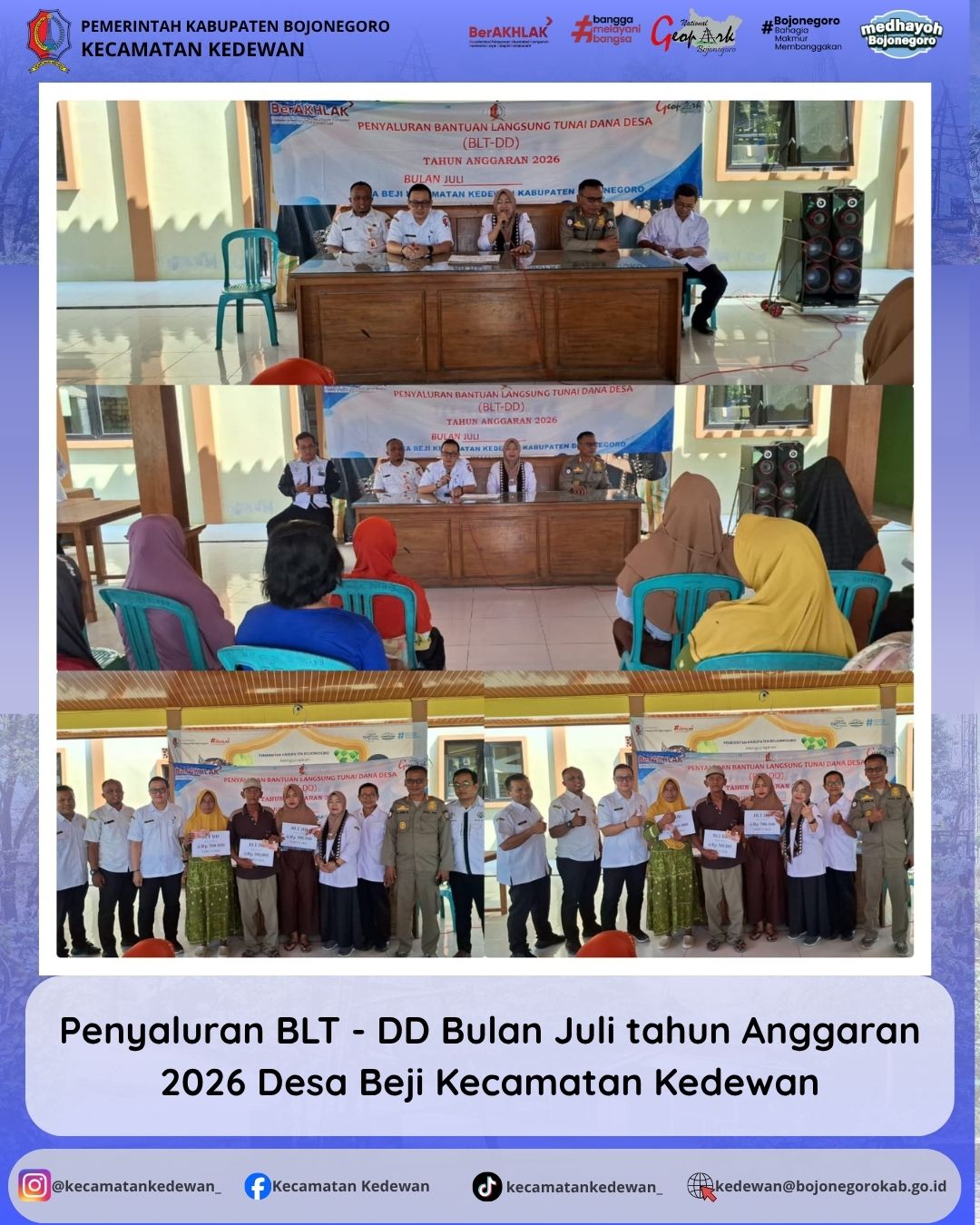 Penyaluran BLT - DD Bulan Juli tahun Anggaran 2026 Desa Beji Kecamatan Kedewan