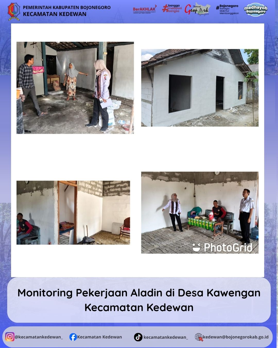 Monitoring Pekerjaan Aladin di Desa Kawengan Kecamatan Kedewan