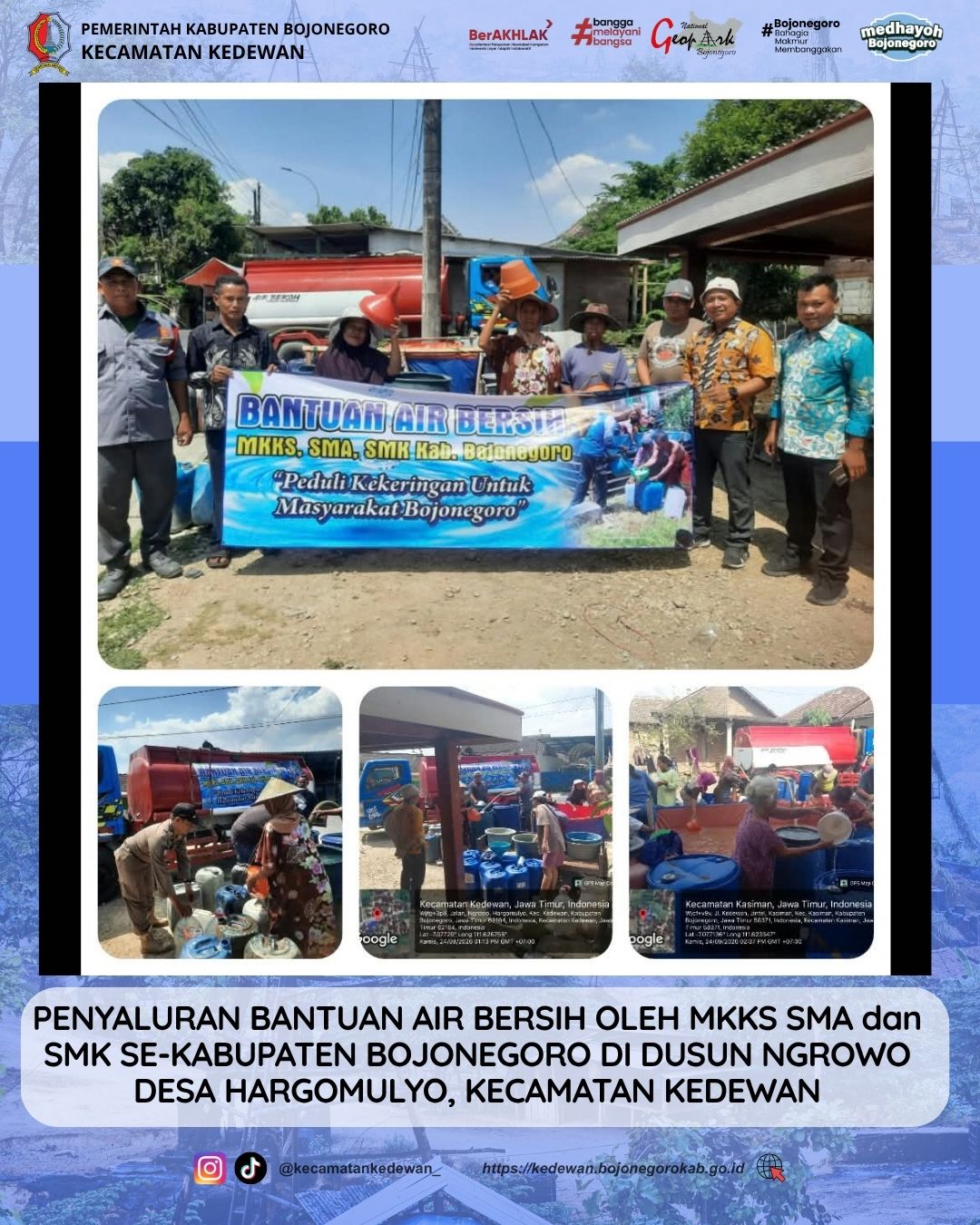 PENYALURAN BANTUAN AIR BERSIH OLEH MKKS SE-KAB BOJONEGORO