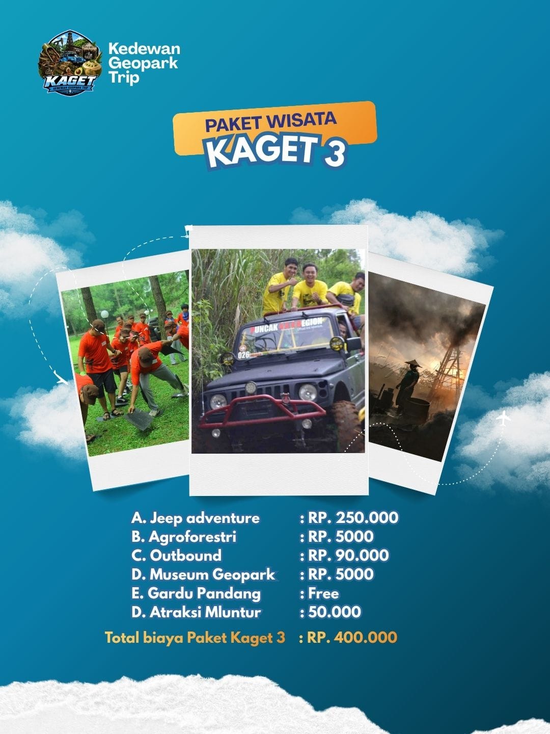 PAKET WISATA KEDEWAN GEOPARK TRIP (KAGET)